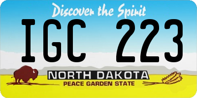 ND license plate IGC223