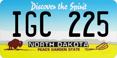 ND license plate IGC225