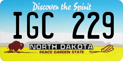ND license plate IGC229