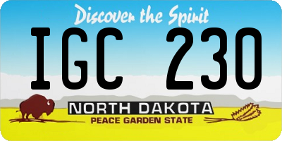 ND license plate IGC230