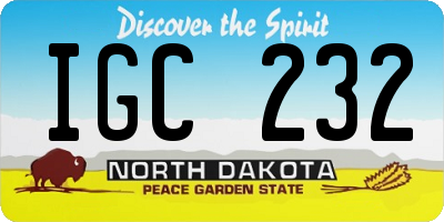 ND license plate IGC232