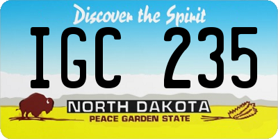 ND license plate IGC235