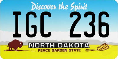 ND license plate IGC236