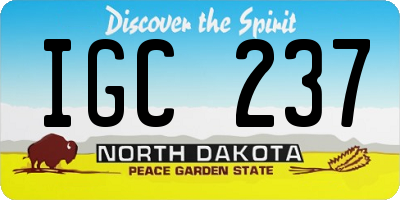 ND license plate IGC237