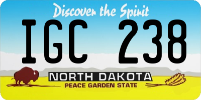 ND license plate IGC238