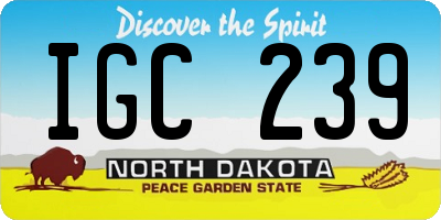 ND license plate IGC239