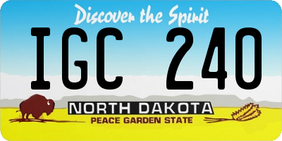 ND license plate IGC240