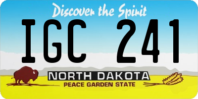 ND license plate IGC241