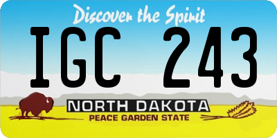 ND license plate IGC243