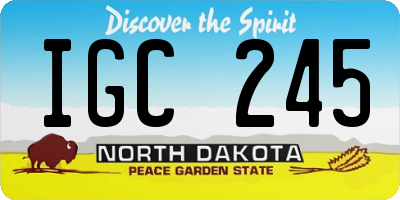 ND license plate IGC245