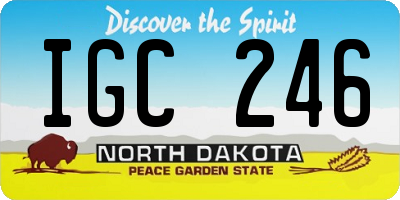 ND license plate IGC246