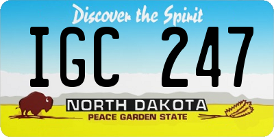 ND license plate IGC247