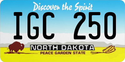 ND license plate IGC250