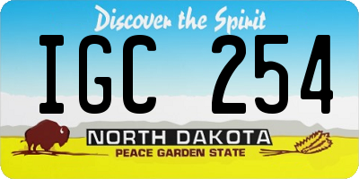 ND license plate IGC254