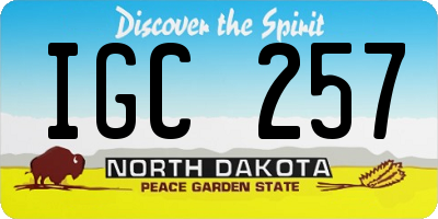 ND license plate IGC257