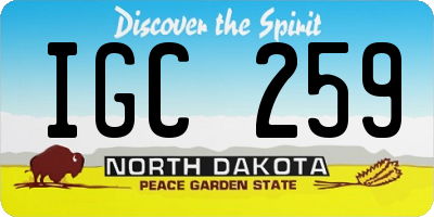 ND license plate IGC259