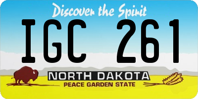 ND license plate IGC261
