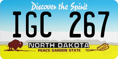 ND license plate IGC267
