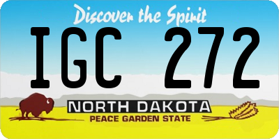 ND license plate IGC272