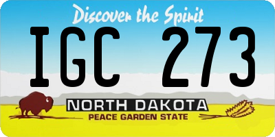 ND license plate IGC273