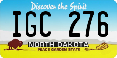 ND license plate IGC276