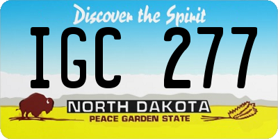 ND license plate IGC277