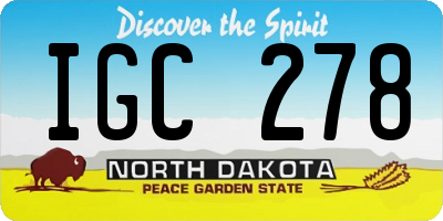 ND license plate IGC278