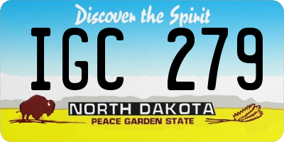 ND license plate IGC279