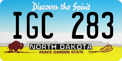 ND license plate IGC283