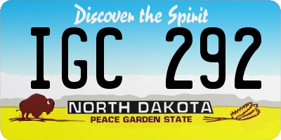 ND license plate IGC292
