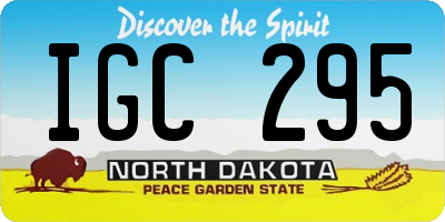 ND license plate IGC295