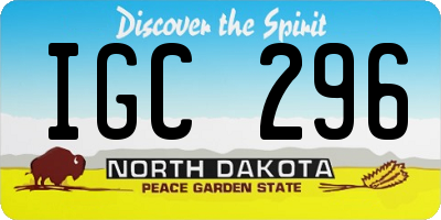 ND license plate IGC296