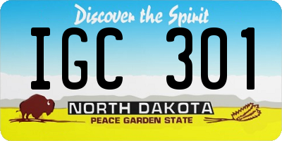ND license plate IGC301