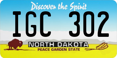ND license plate IGC302