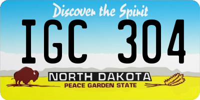 ND license plate IGC304