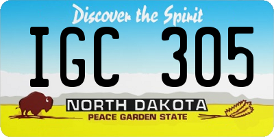 ND license plate IGC305