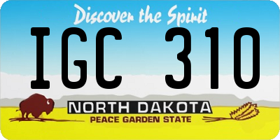 ND license plate IGC310