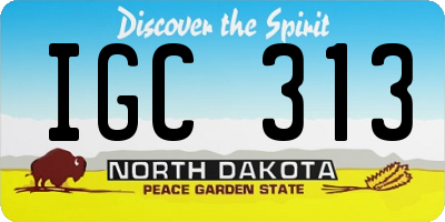 ND license plate IGC313