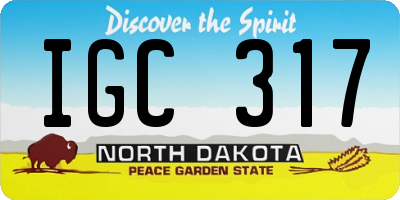 ND license plate IGC317