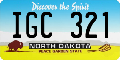 ND license plate IGC321