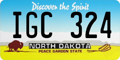ND license plate IGC324