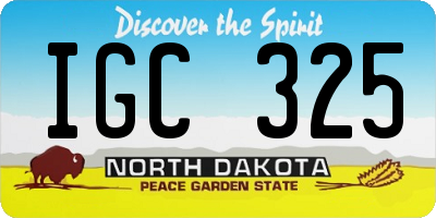 ND license plate IGC325