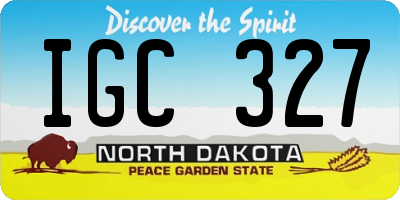 ND license plate IGC327