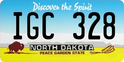 ND license plate IGC328