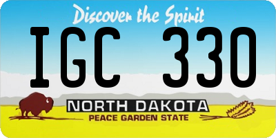 ND license plate IGC330