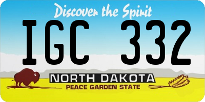 ND license plate IGC332