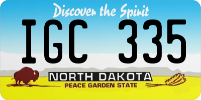 ND license plate IGC335