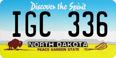 ND license plate IGC336