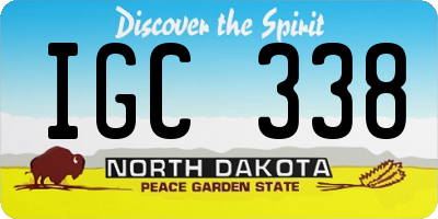 ND license plate IGC338