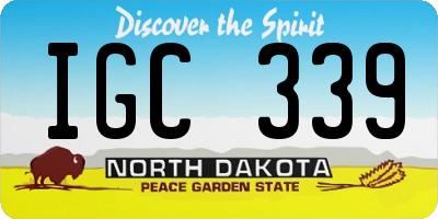 ND license plate IGC339